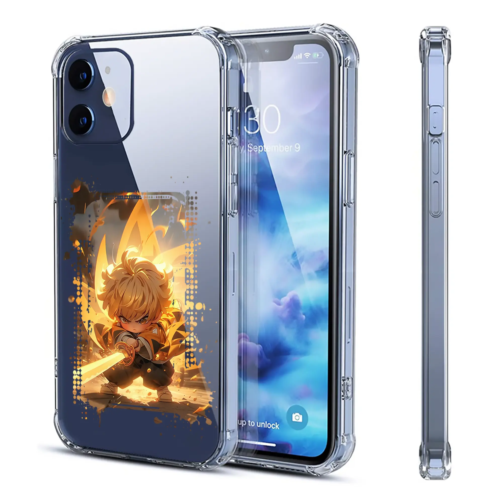 鬼滅の刃 グッズ,我妻 善逸 - IPhone 12シリーズ対応 ・ 透明スマホケース ・ クリアソフトケース ・ TPU素材 ・ 耐衝撃 ・ 高密着 ・ 防汚 防指紋 ・ 簡単着脱